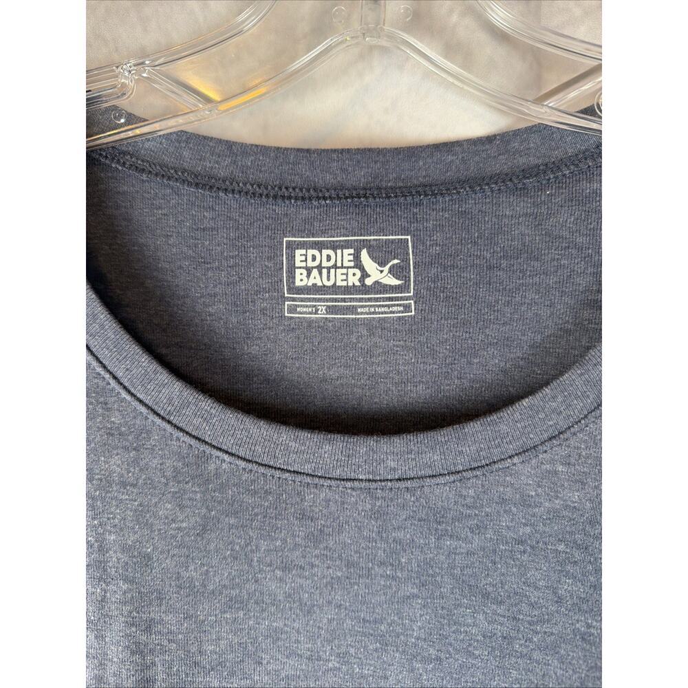 Eddie Bauer Fav Crew Neck Tee Blue Long Sleeve Size 2X NWT - Picture 3 of 6